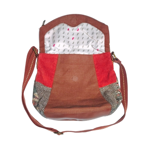 Sakroots Canvas Mixed Print Bohemian  Boho Foldover Crossbody Bag Handbag Purse - Picture 2 of 12